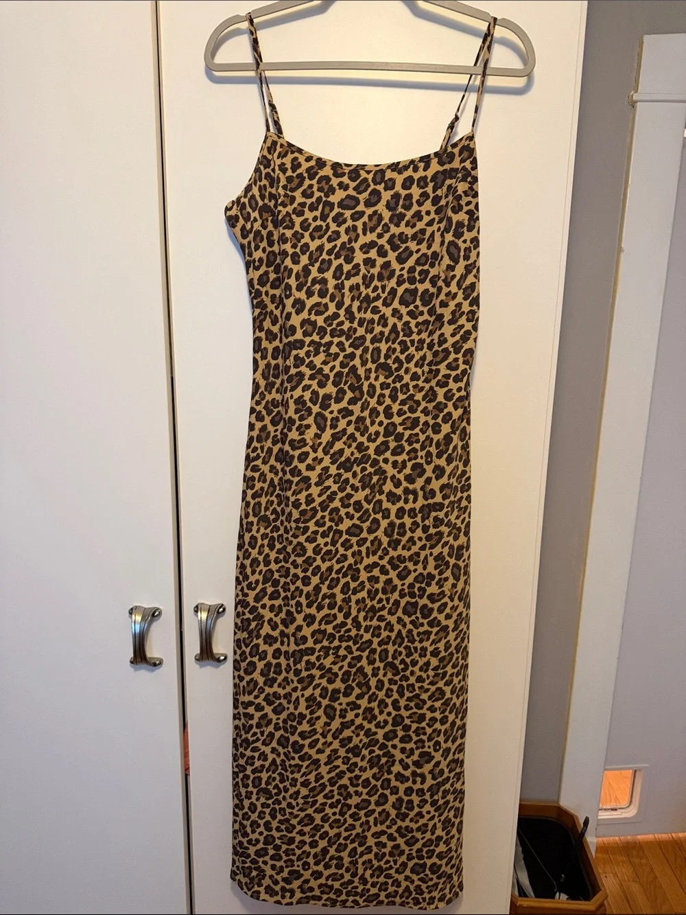 Abercrombie & Fitch Leopard-Print Maxi Slip Dress in Brown and Black